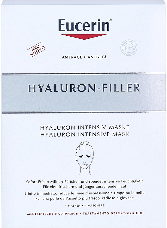 Intensywna maska na tkaninie do twarzy z kwasem hialuronowym - Eucerin Hyaluron-Filler Hyaluron Intensive Mask — Zdjęcie N4