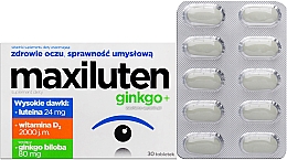 Suplement diety w tabletkach - Aflofarm Maxiluten Ginkgo+ — Zdjęcie N2