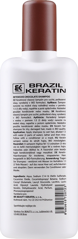 WYPRZEDAŻ  Regenerujący szampon do włosów zniszczonych - Brazil Keratin Intensive Repair Chocolate Shampoo * — Zdjęcie N2