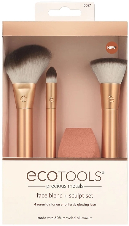 Zestaw - EcoTools Precious Metals Face Blend + Scult Set — Zdjęcie N1