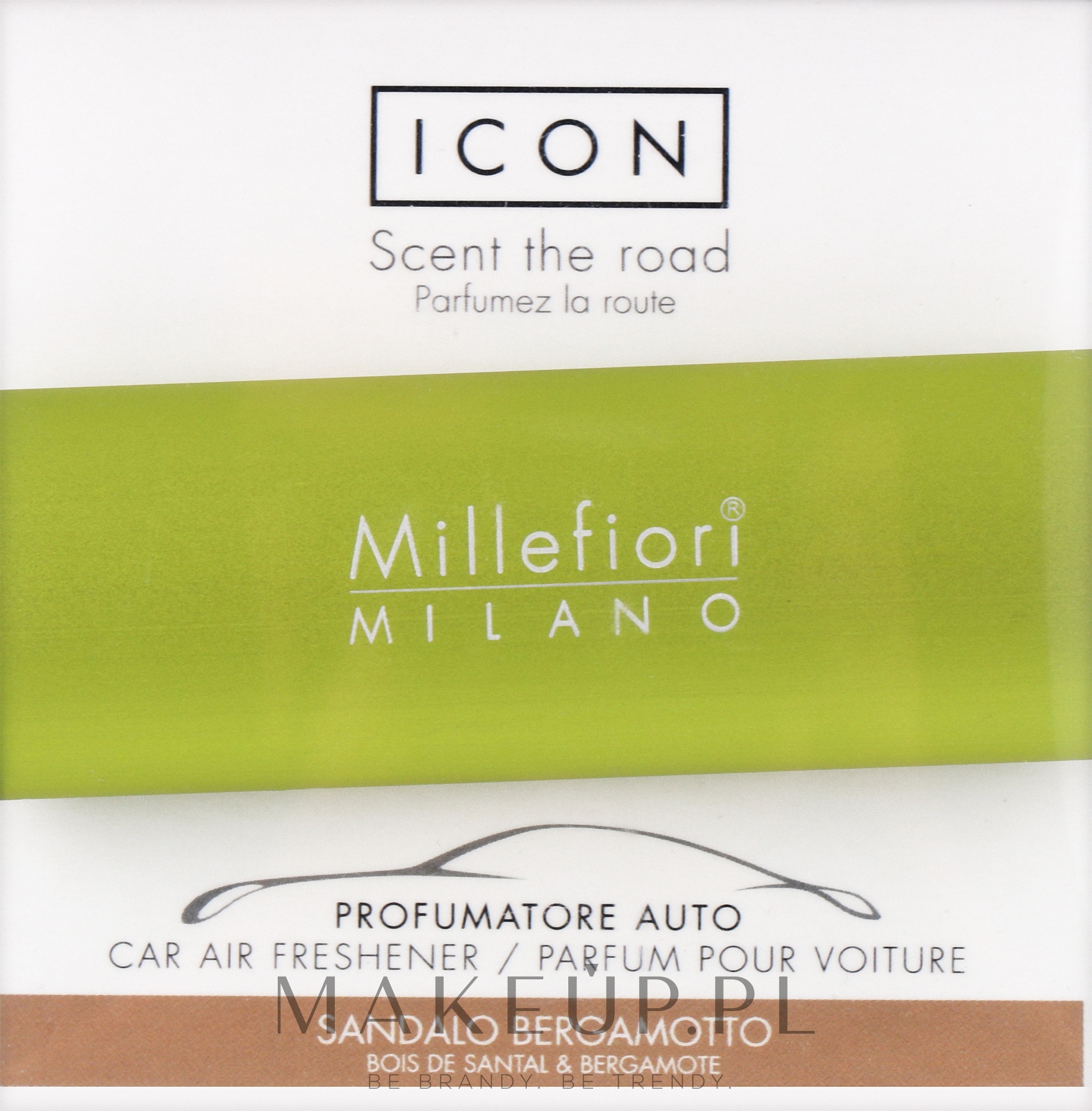 Millefiori Milano Giallo Car Air Freshener, Sandalo Bergamotto