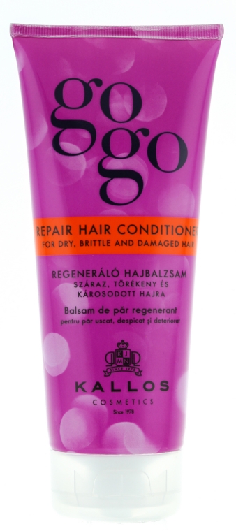 Regenerujący balsam do suchych, łamiących się i uszkodzonych włosów - Kallos Cosmetics Gogo Repair Hair Conditioner