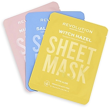Kup Zestaw do pielęgnacji twarzy - Revolution Skincare Blemish Prone Skin Biodegradable Sheet Mask (3 x f/mask)