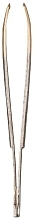 Pęseta skośna ze złotymi końcówkami, 8 cm, 1066/G - Titania — Zdjęcie N2