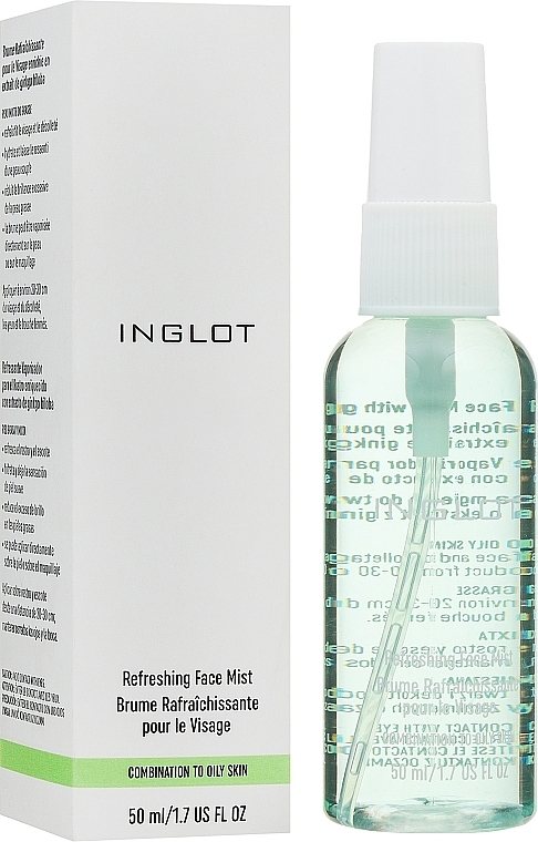 Odświeżający spray do skóry mieszanej i tłustej - Inglot Refreshing Face Mist Combination to Oily Skin — Zdjęcie N1