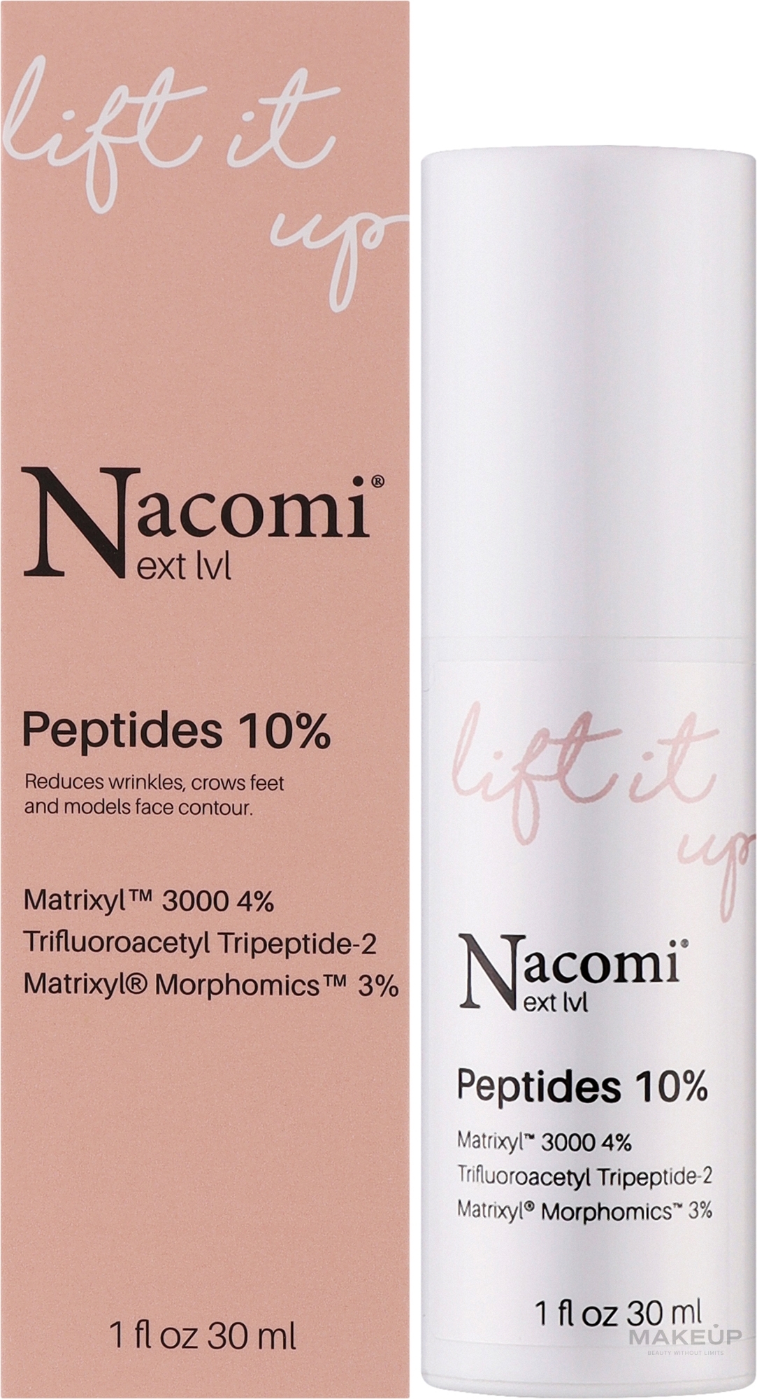 Serum do twarzy z peptydami 10% - Nacomi Next Level Lift It Up Peptides 10% — Zdjęcie 30 ml