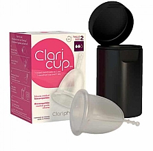 Kup Kubeczek menstruacyjny z pojemnikiem do dezynfekcji rozmiar 2 - Claripharm Claricup Menstrual Cup