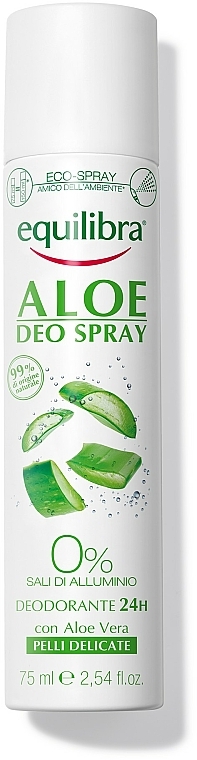 Dezodorant w sprayu do skóry delikatnej - Equilibra Aloe Deo Spray — Zdjęcie N1
