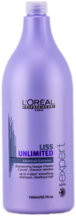 Szampon intensywnie wygładzający włosy niezdyscyplinowane - L'Oreal Professionnel Liss Unlimited Keratinoil Complex Shampoo — Zdjęcie N3