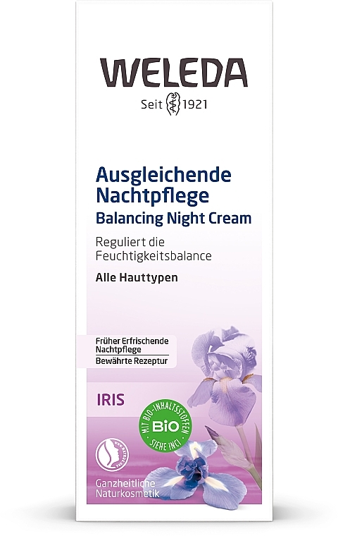 Nawilżający krem do twarzy na noc z irysem - Weleda Iris Hydrating Night Cream — Zdjęcie N2