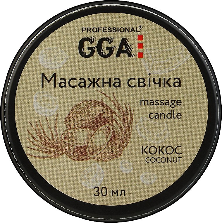 Świeca do masażu Kokos - GGA Professional Massage Candle — Zdjęcie N1