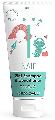 Szampon-odżywka 2w1 ułatwiająca rozczesywanie - Naif Kids 2in1 Shampoo & Conditioner — Zdjęcie N2