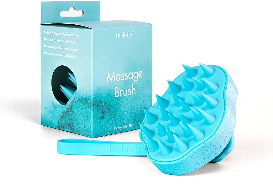 Szczotka do masażu skóry głowy, Seychelles Blue - Bellody Scalp Massage Brush — Zdjęcie N1