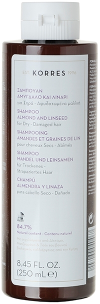 Szampon do włosów suchych i zniszczonych - Korres Almond & Linseed Shampoo — Zdjęcie N2