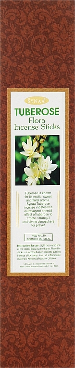 Kadzidełka Tuberoza - Synaa Flora Incense Sticks Tuberose