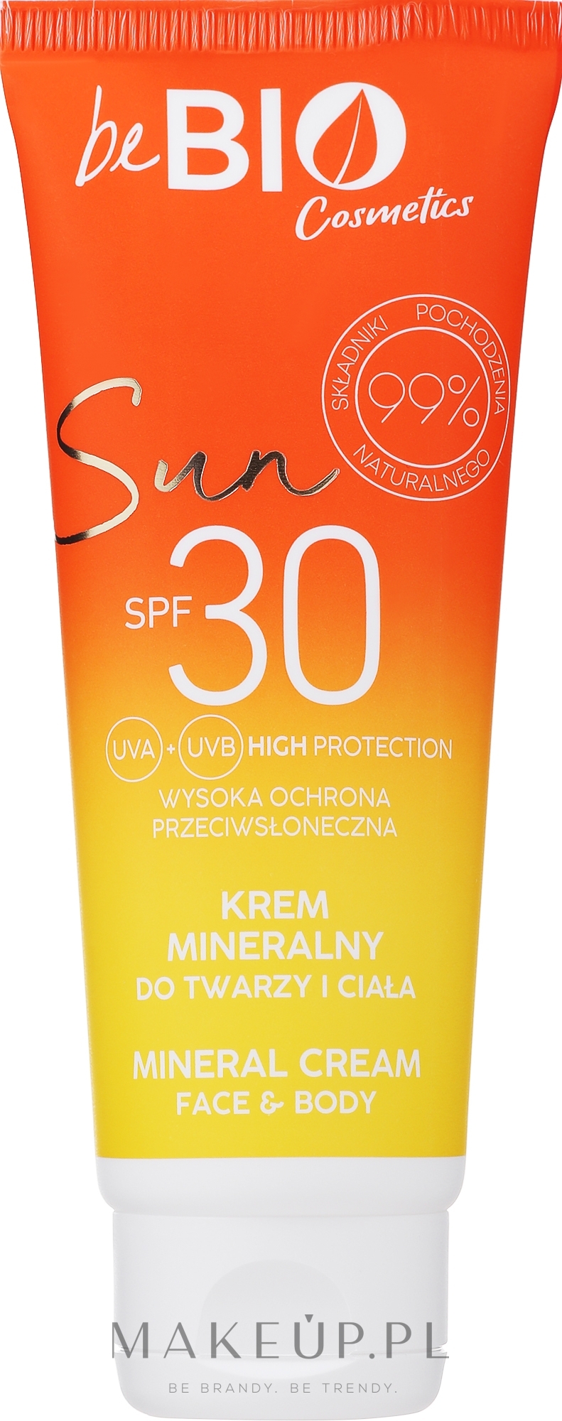 Krem przeciwsłoneczny do twarzy i ciała SPF 30 - BeBio Sun Cream With a Mineral Filter For Body and Face SPF 30 — Zdjęcie 75 ml