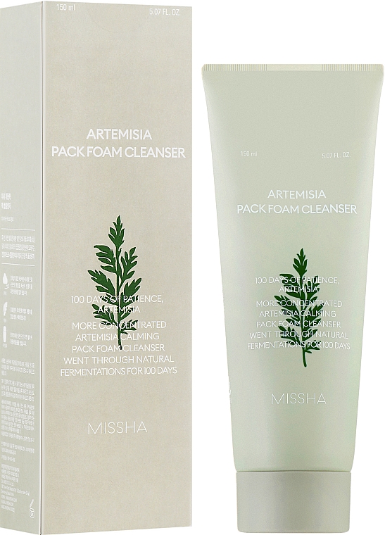 Pianka do mycia twarzy z bylicą - Missha Artemisia Calming Pack Foam Cleanser — Zdjęcie N2