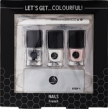 Kup Zestaw do french manicure - Cosmetic 2K Lets Get Colourful Set (polish/3x5ml + pencil/2g + file/1pc)