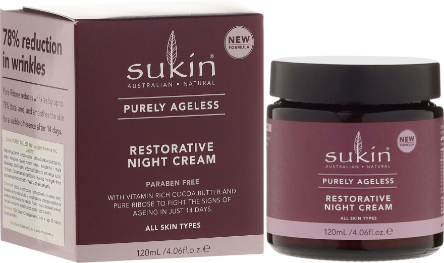 Regenerujący krem przeciwstarzeniowy do twarzy na noc - Sukin Purely Ageless Restorative Night Cream — Zdjęcie N1
