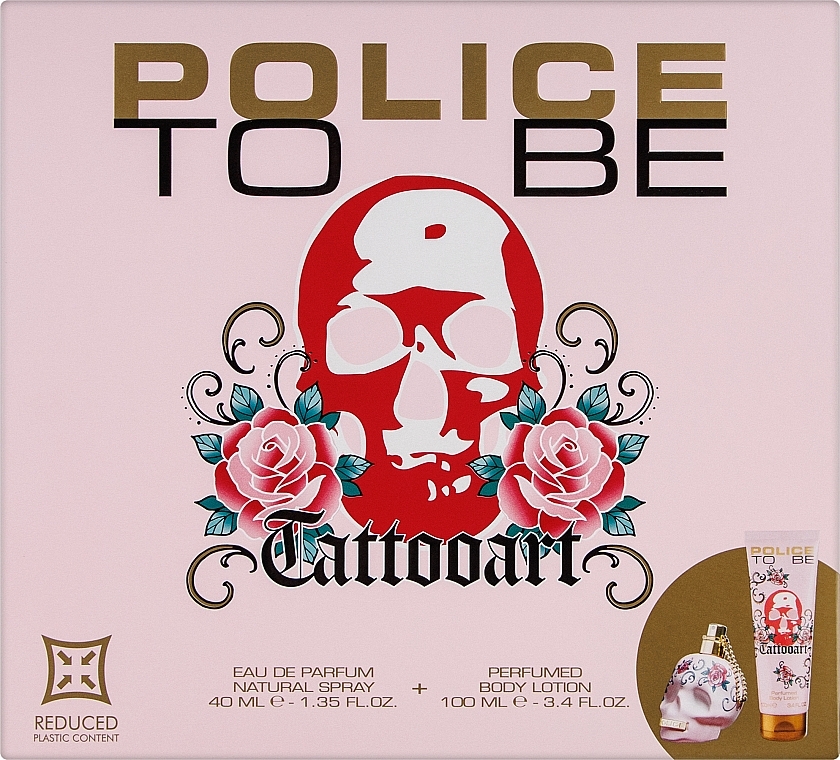 Police To Be Tattooart For Woman - Zestaw (edp 40 ml + b/lot 100 ml) — Zdjęcie N1