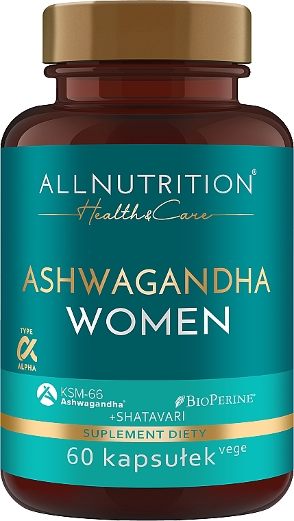 Suplement diety Ashwagandha w postaci kapsułek, dla kobiet - Allnutrition Health Care Ashwagandha Women — Zdjęcie N1