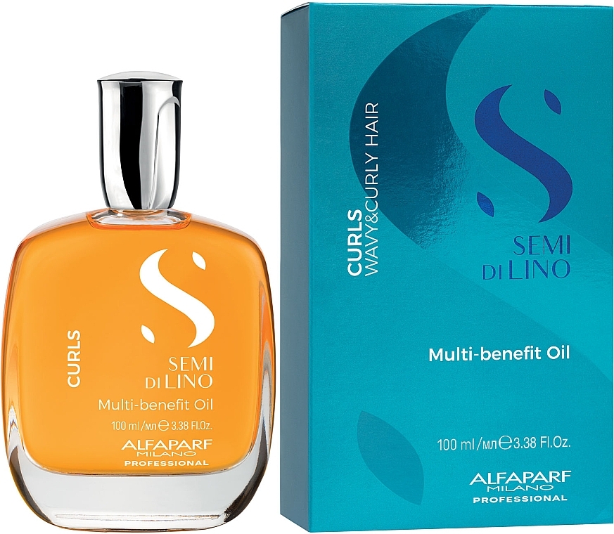 Wielofunkcyjny olejek do włosów kręconych - Alfaparf Semi Di Lino Curls Multi-Benefit Oil — Zdjęcie N2