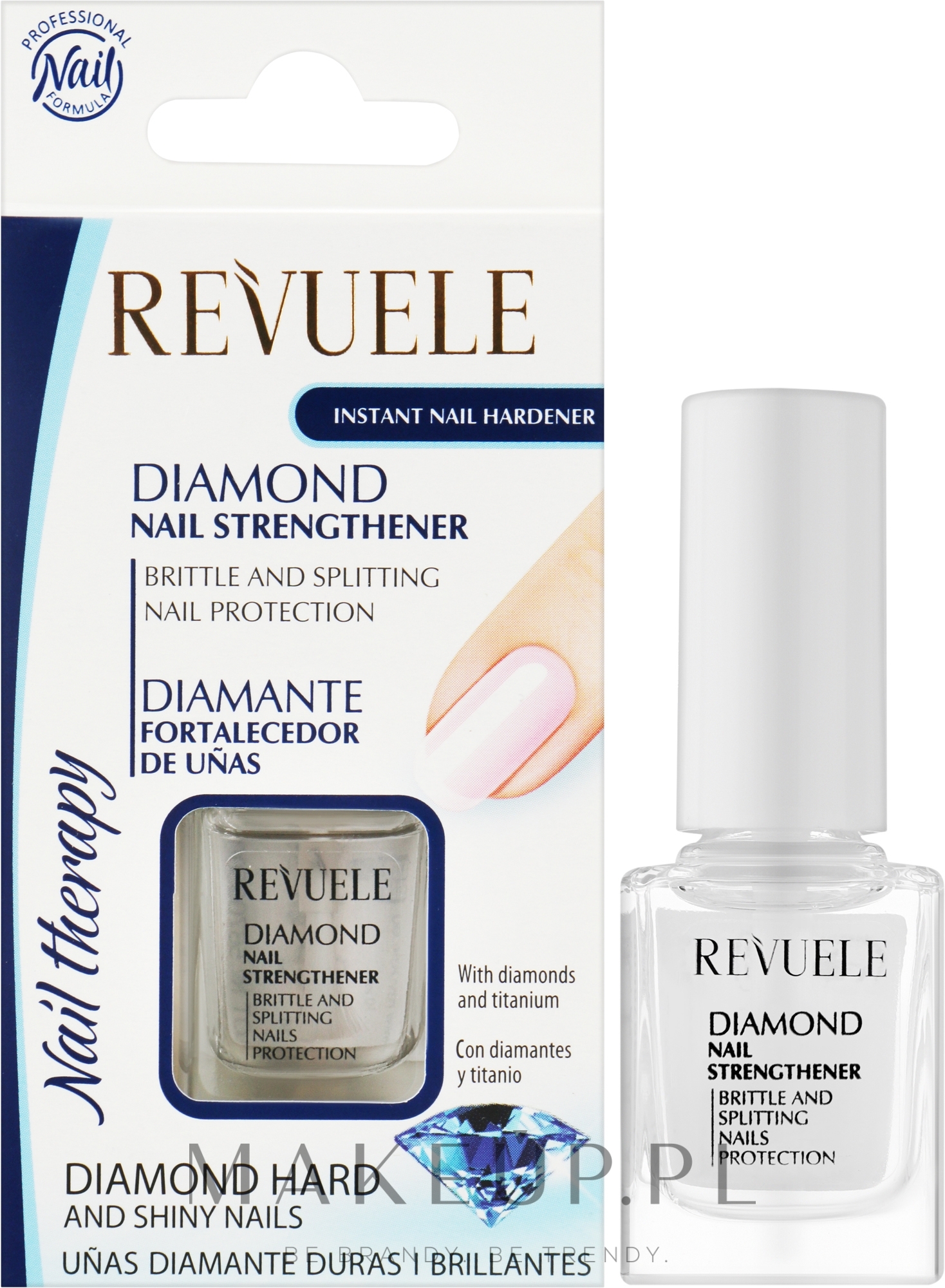 Wzmacniająca odżywka do paznokci - Revuele Nail Therapy Instant Nail Hardener Diamond Strengthener — Zdjęcie 10 ml