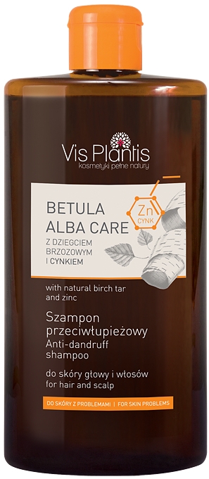 Szampon przeciwłupieżowy z dziegciem brzozowym i cynkiem - Vis Plantis Betula Alba Care — фото N1