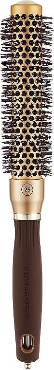 Szczotka do włosów - Olivia Garden Expert Blowout Speed Wavy Bristles Gold Brown 25mm — Zdjęcie N1