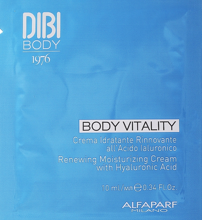 Krem nawilżający do ciała z kwasem hialuronowym - DIBI Milano Body Vitality Renewing Moisturising Cream with Hyaluronic Acid (próbka) — Zdjęcie N1