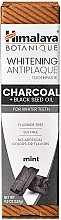 Wybielająca pasta do zębów z węglem drzewnym i olejem z czarnuszki - Himalaya Herbals Botanique Charcoal & Black Seed Oil Whitening Antiplaque Toothpaste — Zdjęcie N2