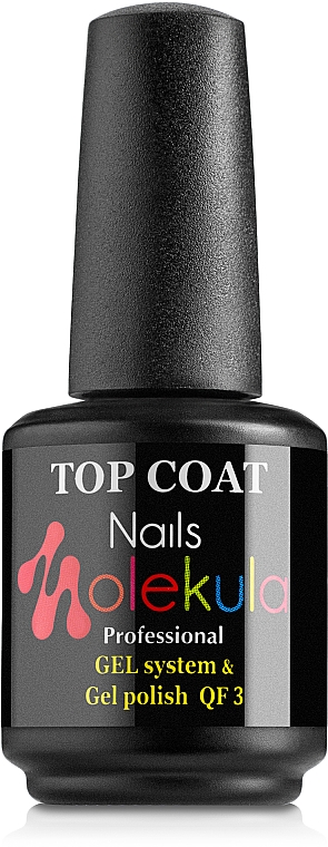 Nielepiący się top coat do lakieru hybrydowego - Nails Molekula Top Coat QF3 Gel System & Gel Polish — Zdjęcie N3