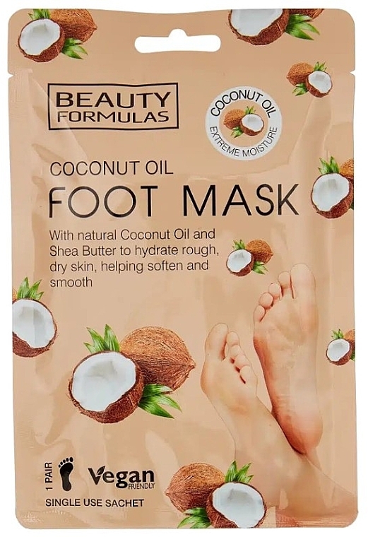 Maska do stóp z olejem kokosowym - Beauty Formulas Coconut Oil Foot Mask — Zdjęcie N1