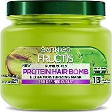Nawilżająca maska do włosów kręconych - Garnier Fructis Nutri Curls Protein Hair Bomb Ultra Moisturizing Mask — Zdjęcie N1