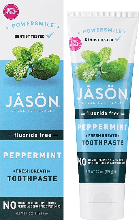 Miętowa pasta do zębów - Jason Natural Cosmetics Powersmile Toothpaste Peppermint — Zdjęcie N1