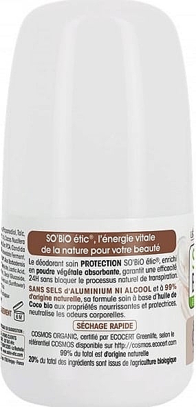 Dezodorant w kulce z olejkiem kokosowym - So'Bio Etic Protection Care Organic Coconut Oil Deodorant — Zdjęcie N2