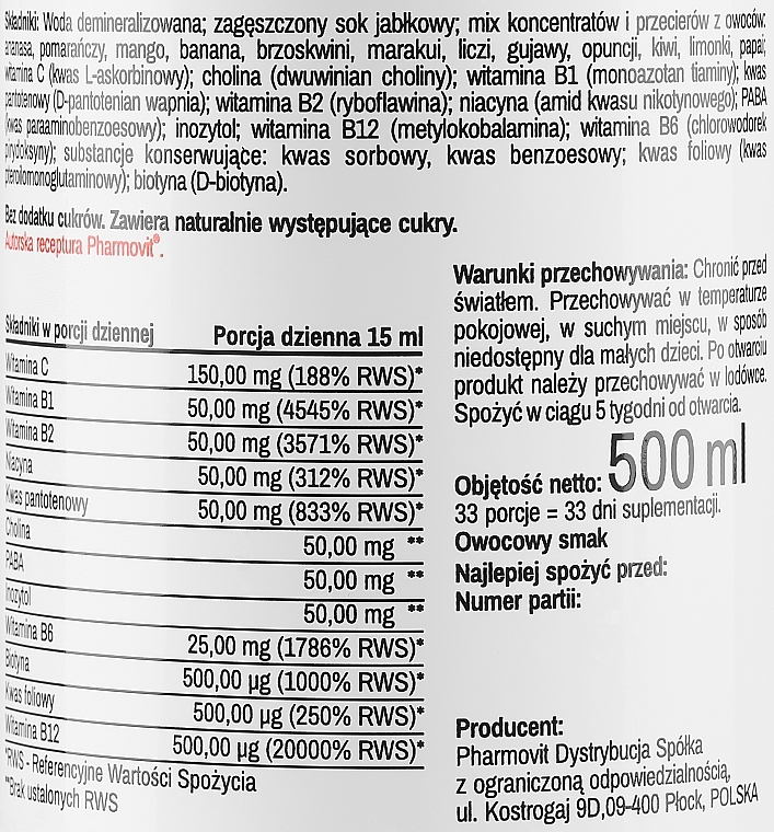 Dodatek do żywności B50 - Pharmovit B50 Methyl Forte Complex — Zdjęcie N3