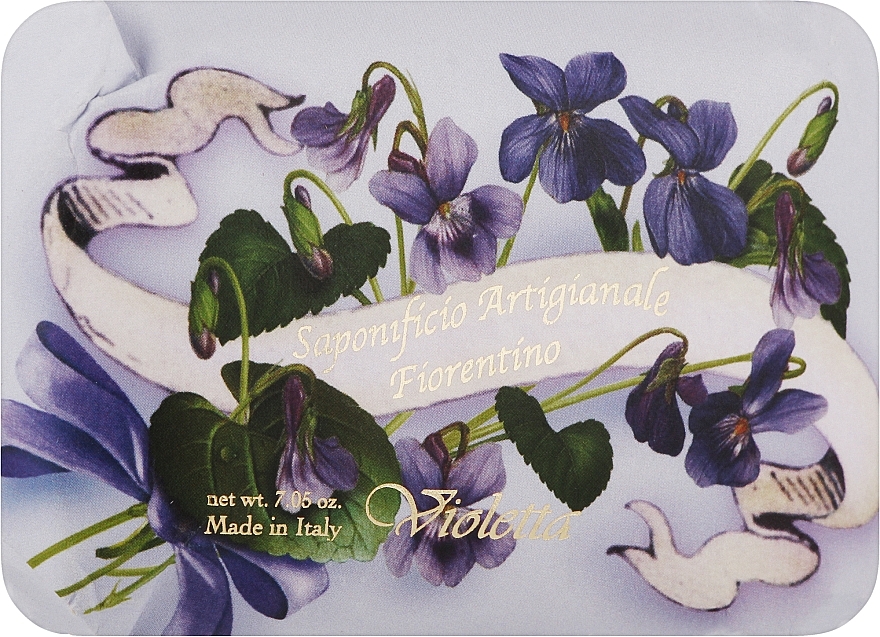 Naturalne mydło w kostce Bukiet kwiatów - Saponificio Artigianale Fiorentino Bouquet of Violet Flowers Soap — Zdjęcie N1