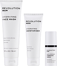 Zestaw - Revolution Skincare Man Hydrate & Wake Gift Set (eye ser/15ml + f/wash/150ml + f/cr/75ml) — Zdjęcie N3