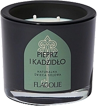 Naturalna świeca sojowa z dwoma knotami Pieprz i kadzidło - Flagolie — Zdjęcie N1