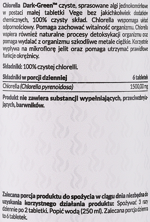 Suplement diety Chlorella - Pharmovit Classic Chorella Dark-Green — Zdjęcie N2