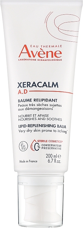 Balsam nawilżający przywracający równowagę hydrolipidową skóry - Avene XeraCalm A.D Lipid-Replenishing Balm (tuba) — Zdjęcie N1