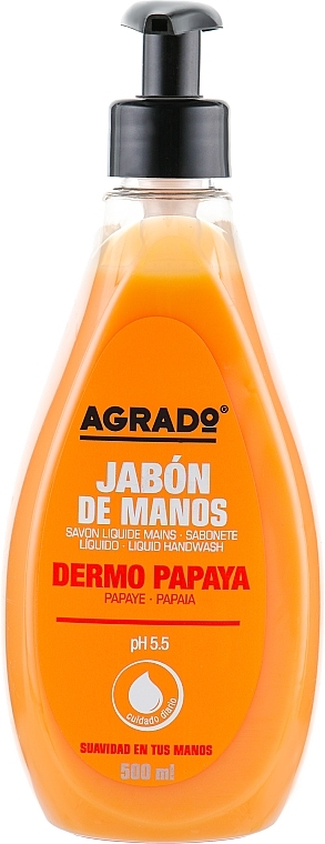 PRZECENA! Mydło do rąk w płynie z papają - Agrado Hand Soap * — Zdjęcie N1