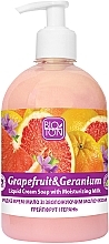 Kremowe mydło w płynie Grejpfrut i geranium - Bioton Cosmetics Active Fruits Grapefruit & Geranium Soap — Zdjęcie N1