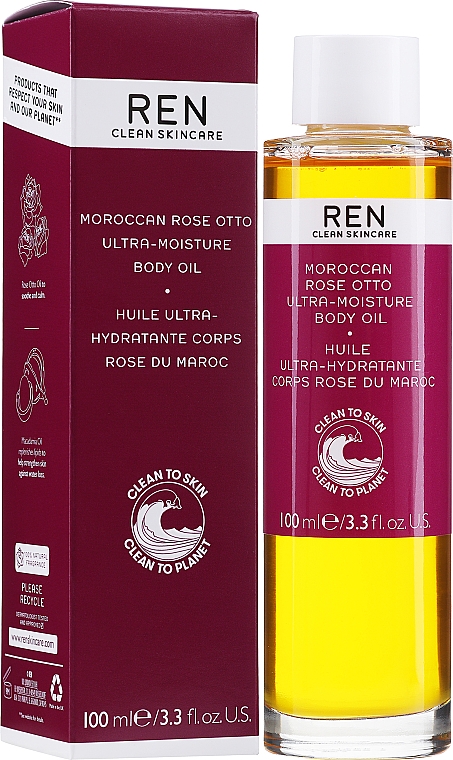 Odżywczy ultranawilżający olejek do ciała z różą marokańską - Ren Moroccan Rose Otto Ultra-Moisture Body Oil — Zdjęcie N2