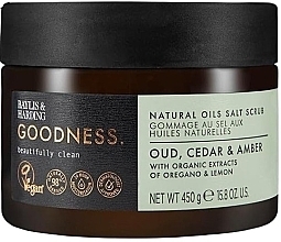 Peeling do ciała - Baylis & Harding Goodness Oud Cedar & Amber Natural Oils Salt Scrub — Zdjęcie N1