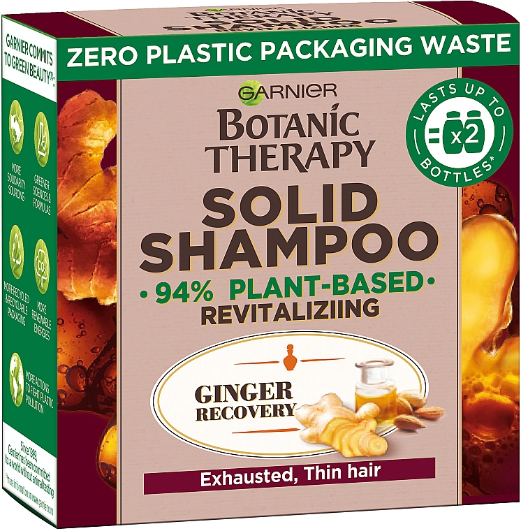 Szampon w kostce do włosów zniszczonych i cienkich Rewitalizujący - Garnier Botanic Therapy Solid Shampoo — Zdjęcie N1