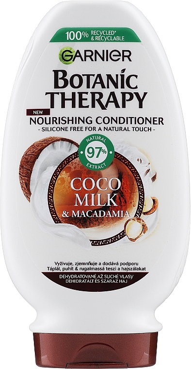 Odżywczo-zmiękczający balsam-odżywka do włosów suchych Mleko kokosowe i makadamia - Garnier Botanic Therapy Coco Milk & Macadamia Balm-Conditioner