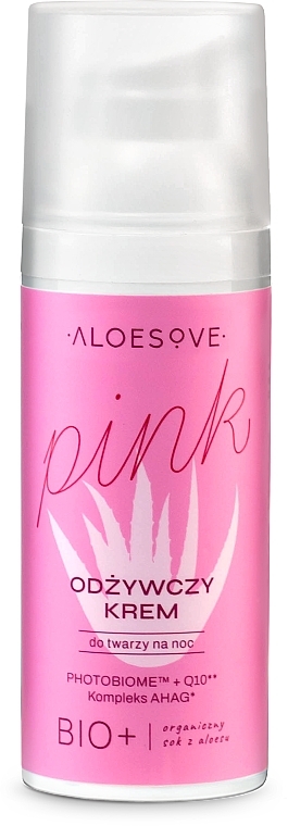 Odżywczy krem do twarzy na noc - Aloesove Pink Nourishing Face Cream — Zdjęcie N1