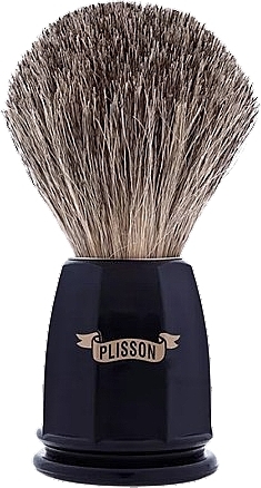 Pędzel do golenia, czarny - Plisson Russian Grey Faceted Brush — Zdjęcie N1